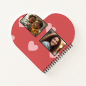 Voeg vier foto's toe Hart Notitieboek (Achterkant)