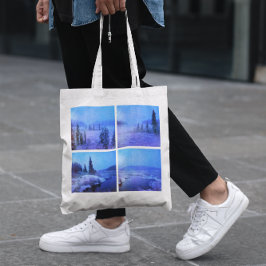 Voeg vier vierkante foto's toe tote bag