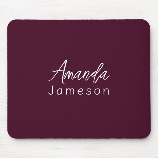 Voeg Volledige naam Eenvoudige Minimale Monogram o Muismat (Voorkant)