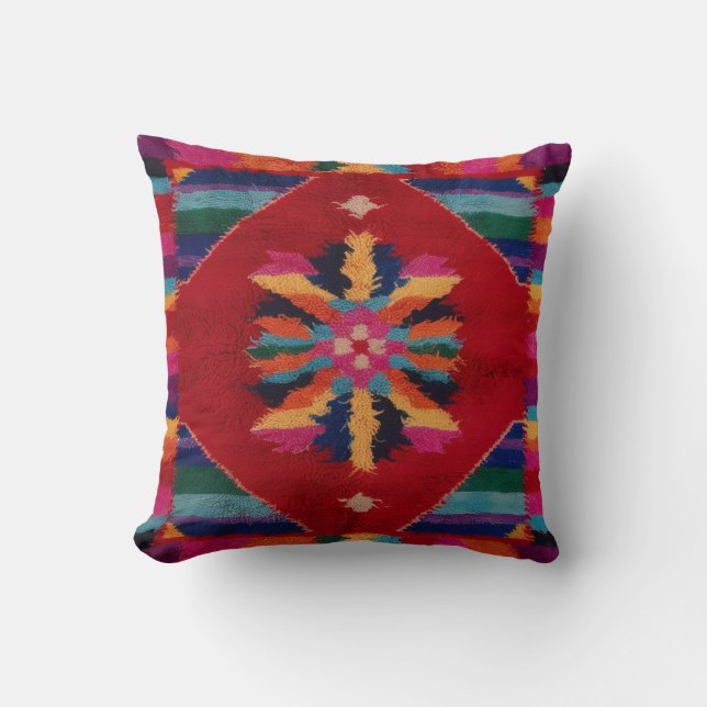 "Voeg warmte toe met rode  Kilim Kussens (Voorkant)