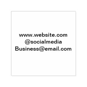 Voeg website e-mailadres sociale media bedrijf toe zelfinktende stempel