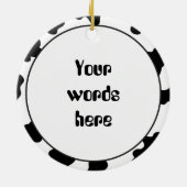 voeg woorden of kerstversiering met afbeelding koe keramisch ornament (Achterkant)