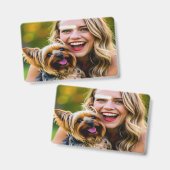 Voeg Yorkshire Terrier-foto personaliseren toe Badge (Voor- en achterkant)