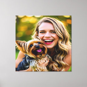 Voeg Yorkshire Terrier-foto personaliseren toe Canvas Afdruk