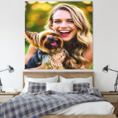 Voeg Yorkshire Terrier-foto personaliseren toe Canvas Afdruk (Insitu (Slaapkamer))