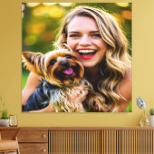 Voeg Yorkshire Terrier-foto personaliseren toe Canvas Afdruk (Insitu (Woonkamer))