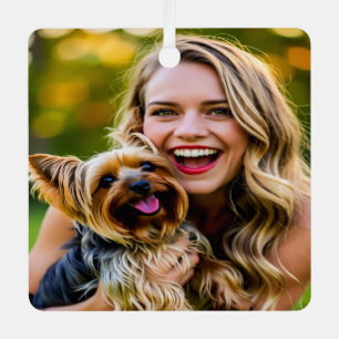 Voeg Yorkshire Terrier-foto personaliseren toe Metalen Ornament