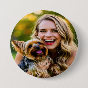 Voeg Yorkshire Terrier-foto personaliseren toe Ronde Button 7,6 Cm