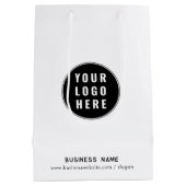 Voeg zakelijke Logo en website aangepaste promotie Medium Cadeauzakje (Achterkant)