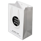 Voeg zakelijke Logo en website aangepaste promotie Medium Cadeauzakje (Achterkant Gekanteld)