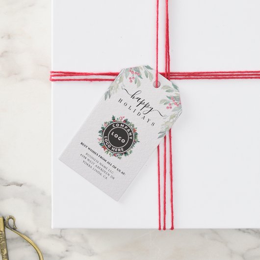 Voeg zakelijke Logo kerst Feestdagen toe aan bedri Cadeaulabel