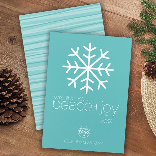 Voeg zakelijke Logo toe - Vrede & Vrede Moderne Sn Feestdagenkaart