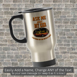 Voeg zijn autofoto toe, noem tekst, vraag me over  reisbeker