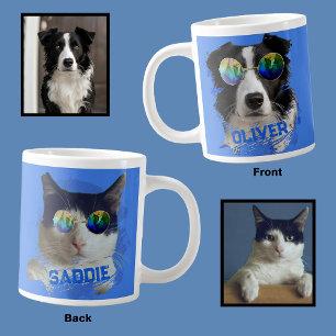 Voeg Zonnebril Unieke Hond Kat Liefhebber Foto Bla Grote Koffiekop