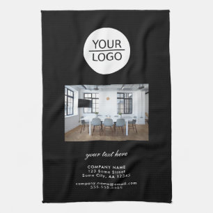 Voeg zwart de Foto van het Bedrijf van de Tekst va Theedoek