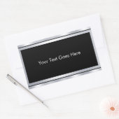 Voeg zwarte Jouw tekst aangepaste lege Sjabloon Si Rechthoekige Sticker (Envelop)