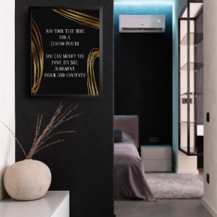 Voeg zwarte Jouw tekst-gekraakte gouden ovalen toe Poster