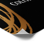 Voeg zwarte Jouw tekst-gekraakte gouden ovalen toe Poster (Hoek)