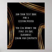 Voeg zwarte Jouw tekst-gekraakte gouden ovalen toe Poster (Voorkant)
