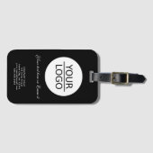 Voeg zwarte promotie van Logo Custom Text Company  Bagagelabel (Voorkant (horizontaal))