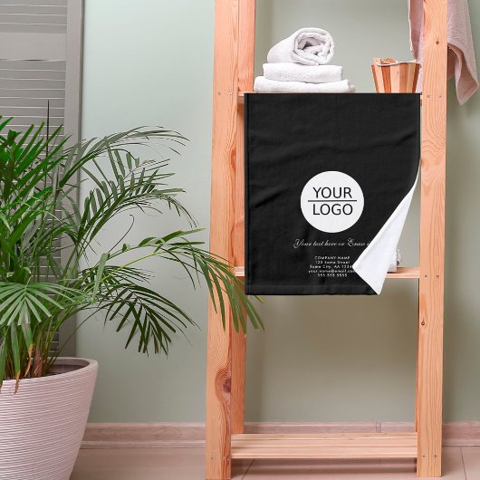 Voeg zwarte promotie van Logo Custom Text Company  Handdoek