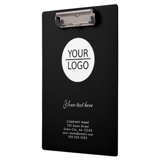 Voeg zwarte promotie van Logo Custom Text Company  Klembord (Links)