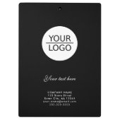 Voeg zwarte promotie van Logo Custom Text Company  Klembord (Achterkant)