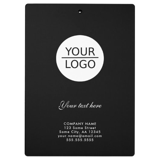 Voeg zwarte promotie van Logo Custom Text Company  Klembord