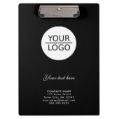 Voeg zwarte promotie van Logo Custom Text Company  Klembord (Voorkant)