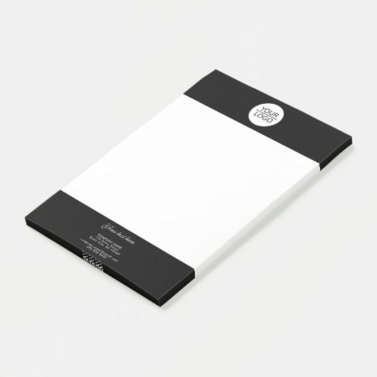Voeg zwarte promotie van Logo Custom Text Company  Post-it® Notes (Schuin)