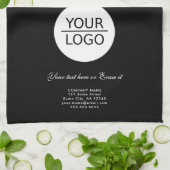Voeg zwarte promotie van Logo Custom Text Company  Theedoek (Gevouwen)