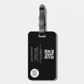 Voeg zwarte promotie voor aangepaste Logo QR-code  Bagagelabel (Achterkant verticaal)