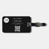 Voeg zwarte promotie voor aangepaste Logo QR-code  Bagagelabel (Achterkant horizontaal)