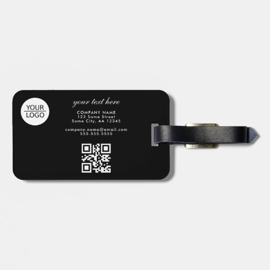 Voeg zwarte promotie voor aangepaste Logo QR-code  Bagagelabel (Achterkant horizontaal)