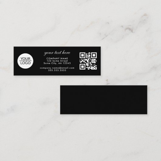 Voeg zwarte promotie voor aangepaste Logo QR-code  Mini Visitekaartje (Voorkant / Achterkant)