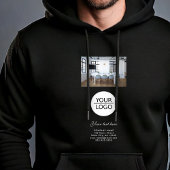 Voeg zwarte promotie voor aangepaste tekst Logo to Hoodie