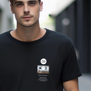 Voeg zwarte promotie voor aangepaste tekst Logo to T-shirt