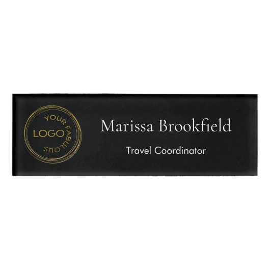 Voeg zwarte titel van functie voor eenvoudige naam naambadge (Voorkant)