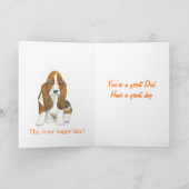Voegt de Gelukkige Vaderdag Papa van Basset Hound, Kaart (Binnen)
