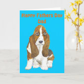 Voegt de Gelukkige Vaderdag Papa van Basset Hound, Kaart (Gele Bloem)