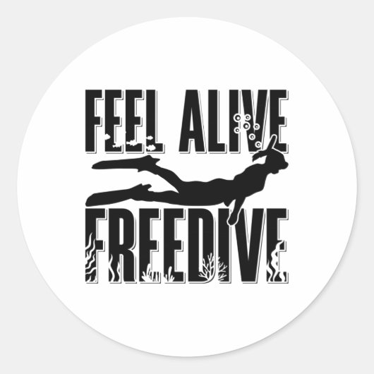 Voel Alive Freedive Apnoe Freediver Freediving Ronde Sticker (Voorkant)