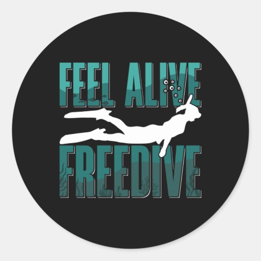 Voel Alive Freedive Freediving Apnoe Freediver Ronde Sticker (Voorkant)