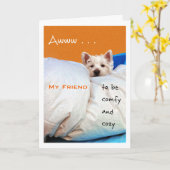 Voel Beter Mijn Comfortabele en Op z'n gemak Hond Kaart (Gele Bloem)