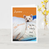 Voel Beter Mijn Comfortabele en Op z'n gemak Hond Kaart (Gele Bloem)