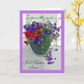 Voel beter spoedig, Bloemstuk, Petunia Kaart (Gele Bloem)