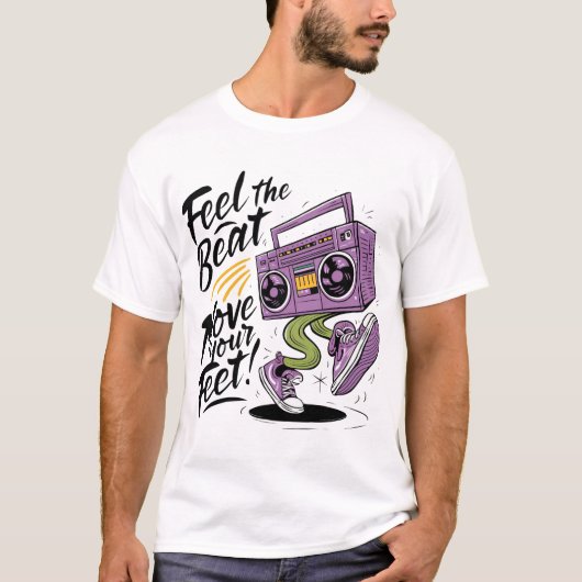Voel de Beat, beweeg je voeten T-shirt (Voorkant)