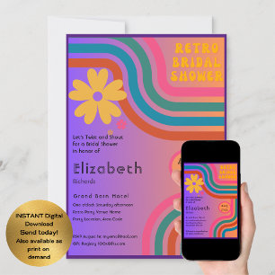 Voel de beat! Kosmisch Retro 70s Vrijgezellenfeest Kaart