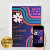 Voel de beat! Kosmisch Retro 70s Vrijgezellenfeest Kaart