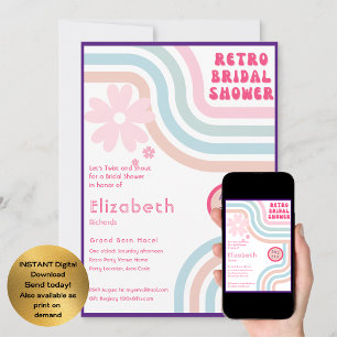 Voel de beat! Kosmisch Retro 70s Vrijgezellenfeest Kaart