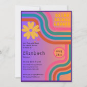 Voel de beat! Kosmisch Retro 70s Vrijgezellenfeest Kaart (Voorkant)